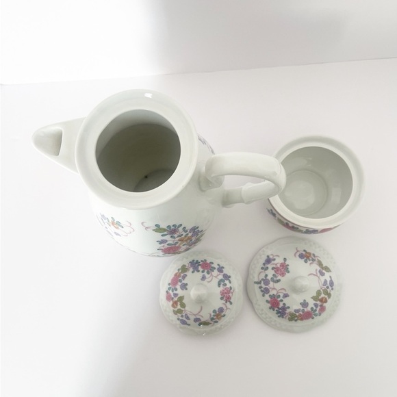 Volksted Pastorale Made in GDR porcelain Teapot and sugar bowl - Picture 3 of 7